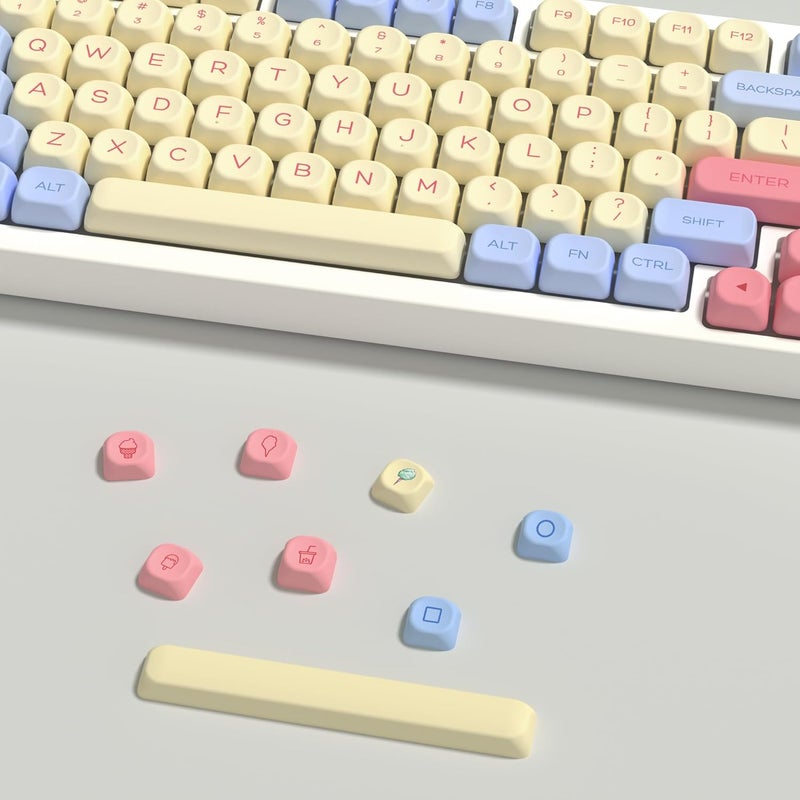 YMKPVR KBDiy Marshmallow KOA Profile Keycaps 60 Percent,Dye-Sublimation PBT Pink Cute Custom Keyboard Keycap,141 Key Cap Set for Cherry Gateron MX Switches Mechanical Keyboards - Image 4